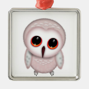 Cute Little Owl Illustration Metal Ornament