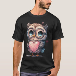 Cute Little Owl Valetines Animal Love  1 T-Shirt