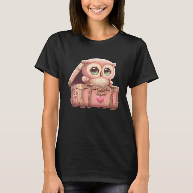 Cute Little Owl Valetines Animal Love  7 T-Shirt (Front)