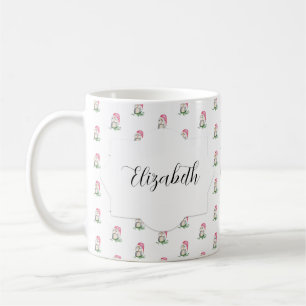 Cute Little Owls Watercolor Monogrammed Coffee Mug