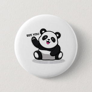 cute little panda 2 inch round button