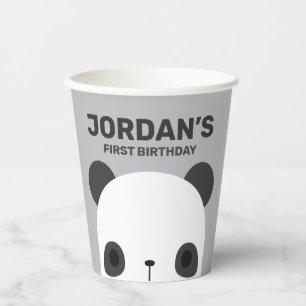 Cute Little Panda Bear Birthday Paper Cups