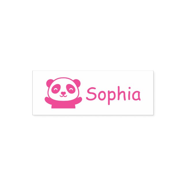 Cute Little Panda Bear, Personalized Name Self-inking Stamp (Design)