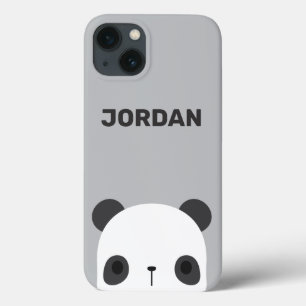 Cute Little Panda Bear with Personalized Name iPhone 13 Case