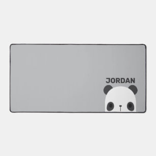 Cute Little Panda Bear with Personalized Name Desk Mat