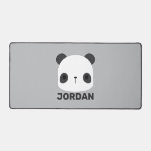 Cute Little Panda Bear with Personalized Name Desk Mat