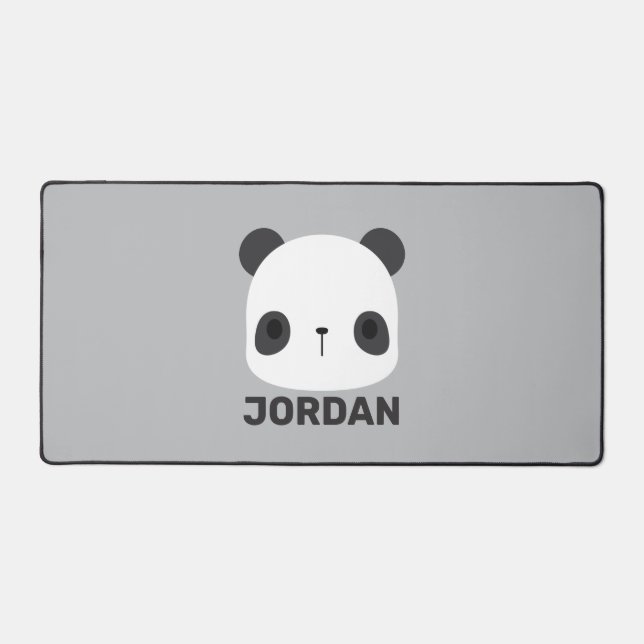Cute Little Panda Bear with Personalized Name Desk Mat (Front)