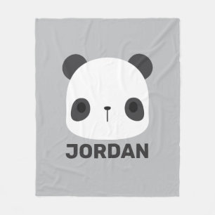 Cute Little Panda Bear with Personalized Name Fleece Blanket