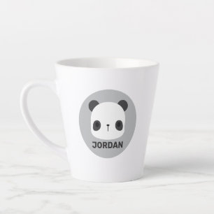 Cute Little Panda Bear with Personalized Name Latte Mug