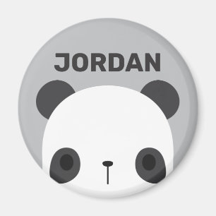 Cute Little Panda Bear with Personalized Name Magnet