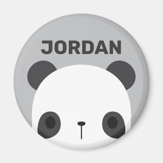 Cute Little Panda Bear with Personalized Name Magnet (Front)