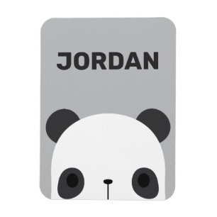 Cute Little Panda Bear with Personalized Name Magnet