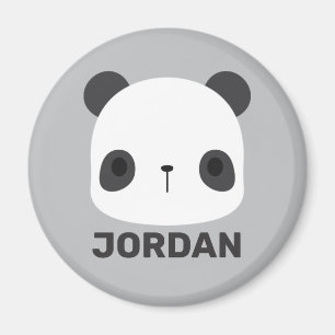 Cute Little Panda Bear with Personalized Name Magnet