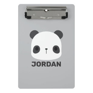 Cute Little Panda Bear with Personalized Name Mini Clipboard