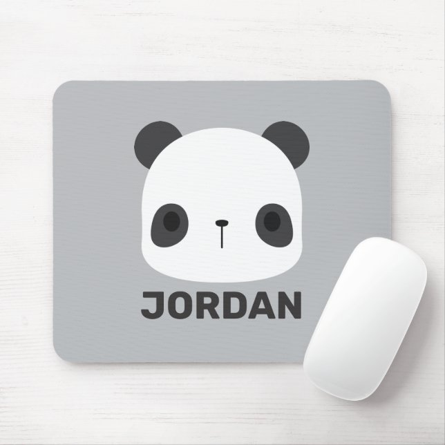 Cute Little Panda Bear with Personalized Name Mouse Pad (With Mouse)