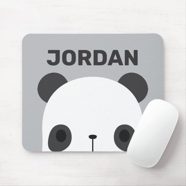 Cute Little Panda Bear with Personalized Name Mouse Pad (With Mouse)