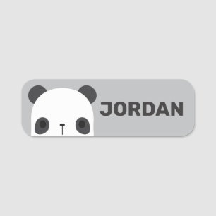 Cute Little Panda Bear with Personalized Name Name Tag