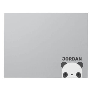 Cute Little Panda Bear with Personalized Name Notepad