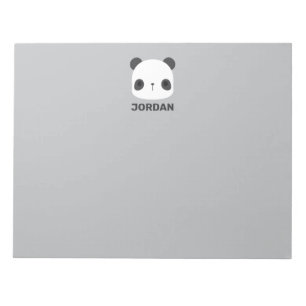 Cute Little Panda Bear with Personalized Name Notepad