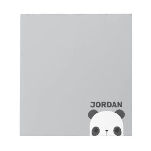 Cute Little Panda Bear with Personalized Name Notepad