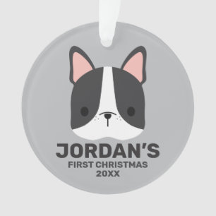 Cute Little Panda Bear with Personalized Name Ornament