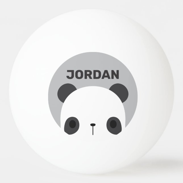 Cute Little Panda Bear with Personalized Name Ping Pong Ball (Front)