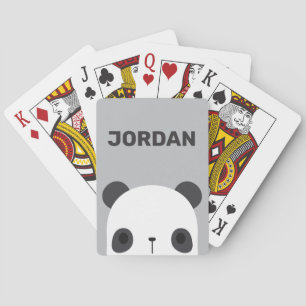 Cute Little Panda Bear with Personalized Name Playing Cards