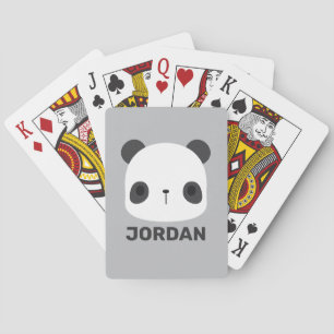 Cute Little Panda Bear with Personalized Name Playing Cards