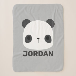 Cute Little Panda Bear with Personalized Name Sherpa Blanket