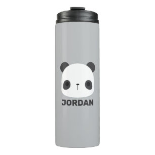 Cute Little Panda Bear with Personalized Name Thermal Tumbler