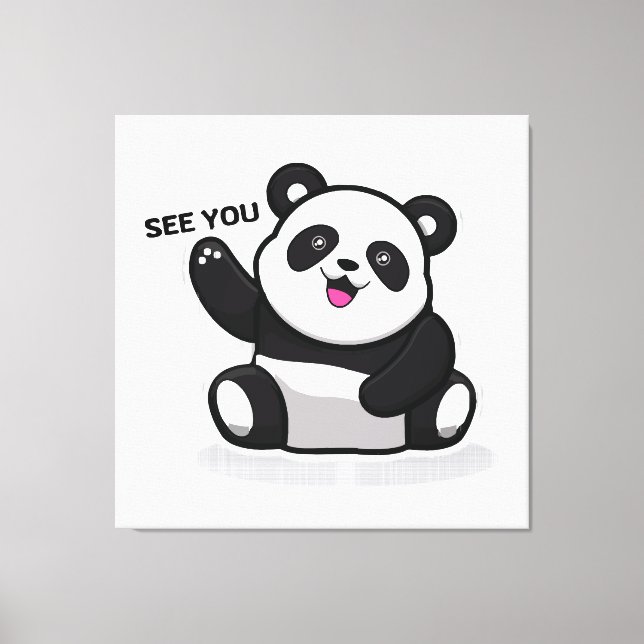 cute little panda canvas print (Front)
