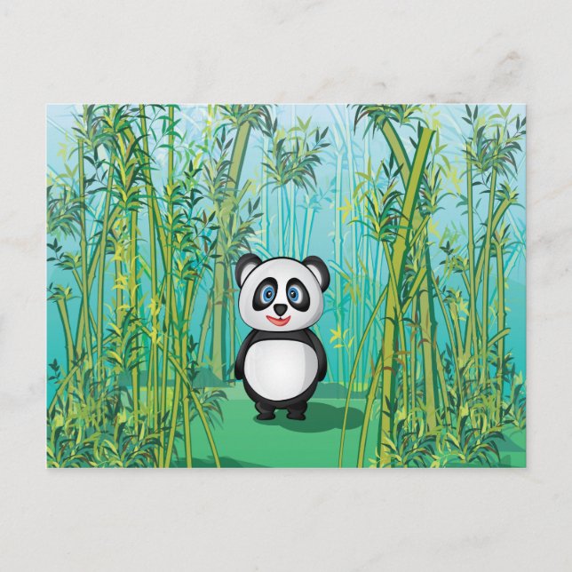 Cute little Panda in bamboo forest Postcard (Front)
