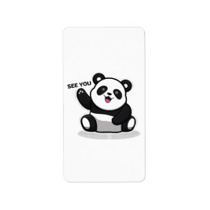 cute little panda label