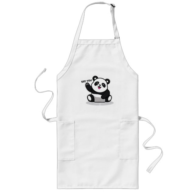 cute little panda long apron (Front)