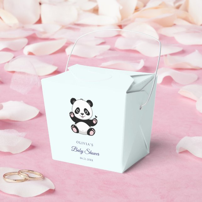 Cute Little Panda Modern Baby Shower Favor Box (Wedding)