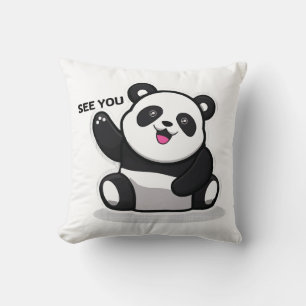 cute little panda throw pillow