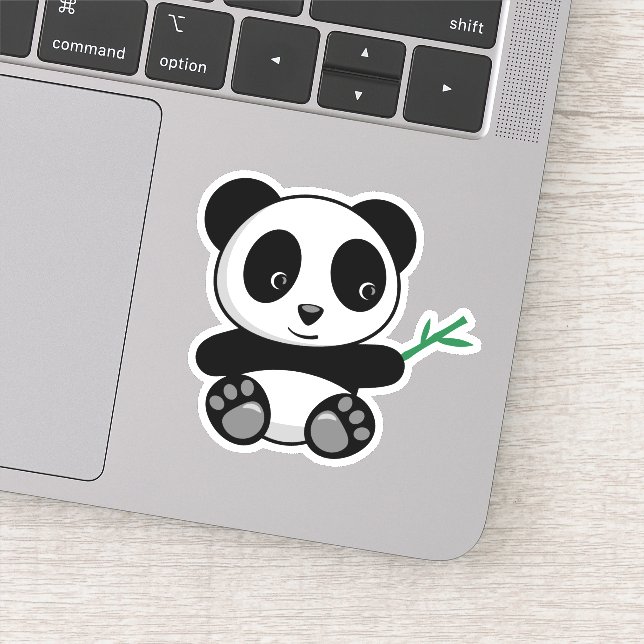 Cute Little Panda with a Bamboo Stick (Detail)