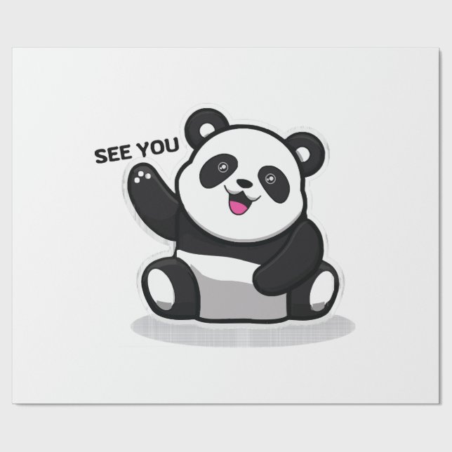 cute little panda wrapping paper (Flat)