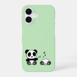 Cute Little Pandas on Green iPhone 16 Case