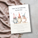 Cute Little Party Birds Watercolor Kids Birthday Thank You Card<br><div class="desc">If you need any further customisation please feel free to message me on yellowfebstudio@gmail.com.</div>