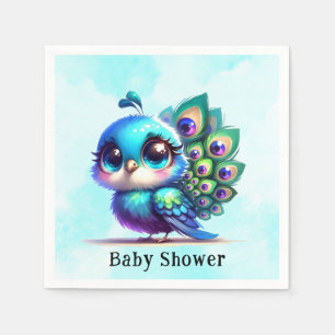 Cute Little Peacock Baby Shower Napkin