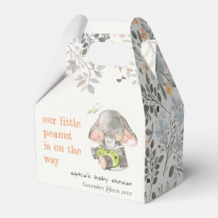 Cute Little Peanut Elephant Foliage Baby Shower Favor Box
