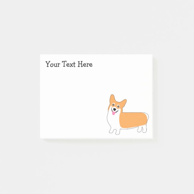 Cute Little Pembroke Welsh Corgi Post-it Notes (Front)