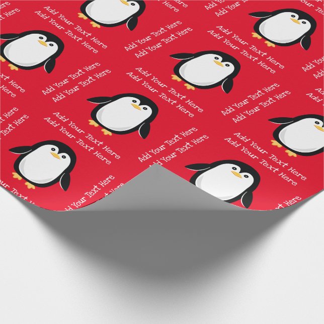 Cute Little Penguin Wrapping Paper (Corner)