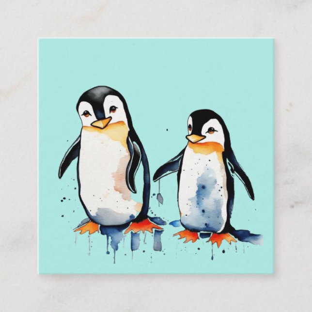 Cute little penguins  enclosure card (Front)