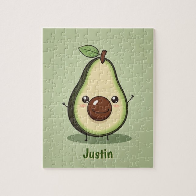Cute Little Personalized Avocado  Jigsaw Puzzle (Vertical)