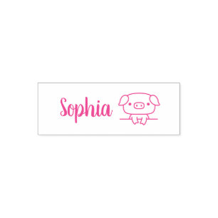 Cute Little Pig, Personalized Name Self-inking Stamp