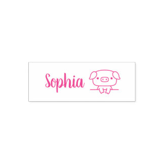 Cute Little Pig, Personalized Name Self-inking Stamp