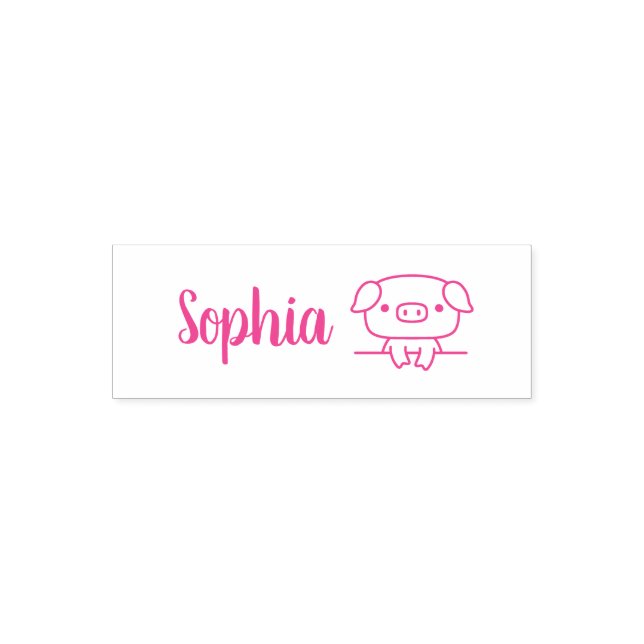 Cute Little Pig, Personalized Name Self-inking Stamp (Design)