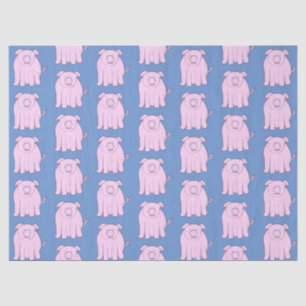 Cute Little Pig Playful Piglet Pattern Nursery DIY Tissue Paper
